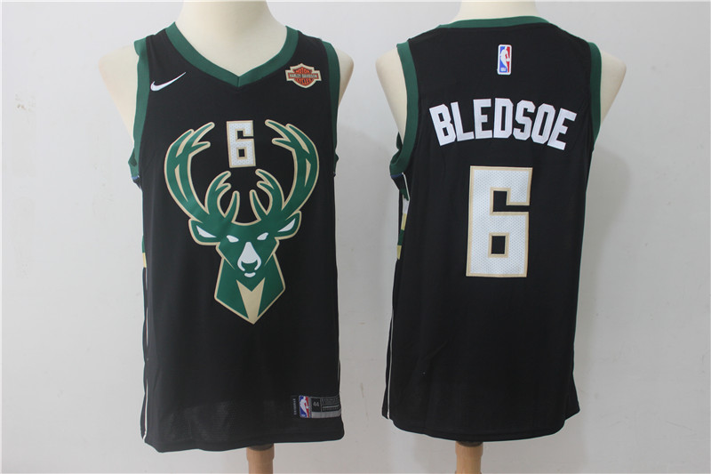 Men Milwaukee Bucks 6 Bledsoe Black Game Nike NBA Jerseys